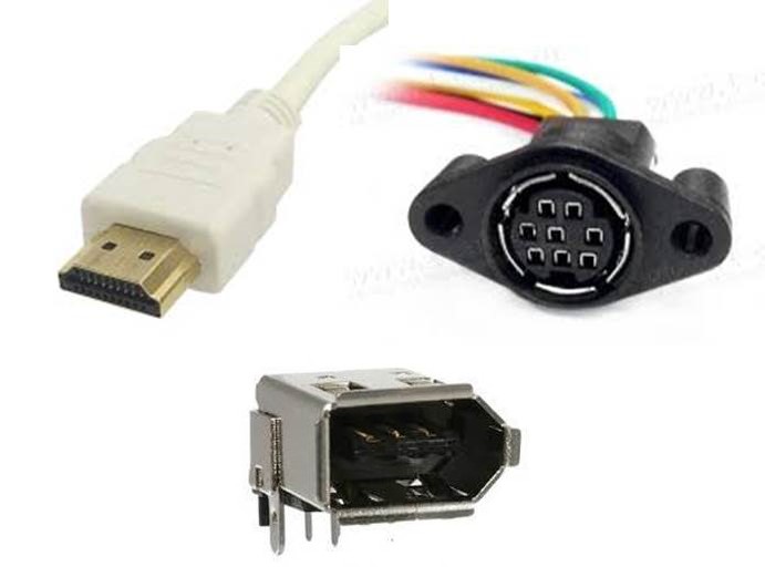 HDMI, Mini DIN, IEEE-1394