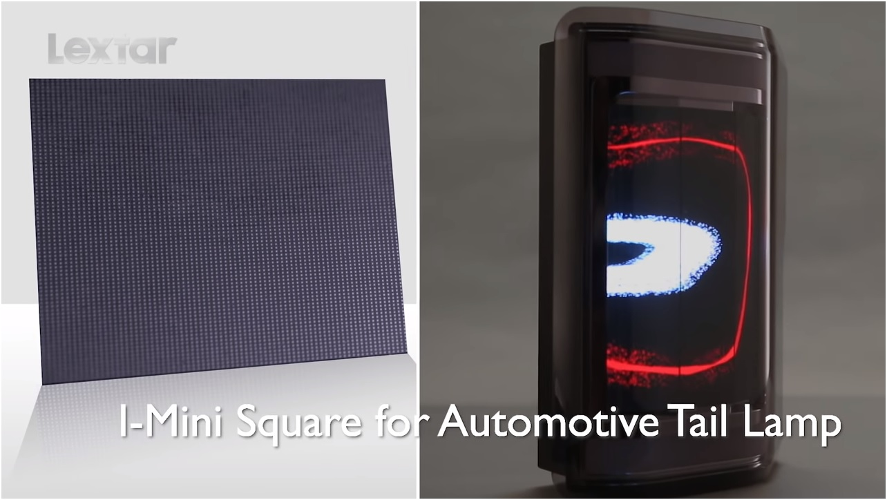 Lextar анонсирует дисплейные модули I-Mini Square для блока задних фонарей автомобиля.